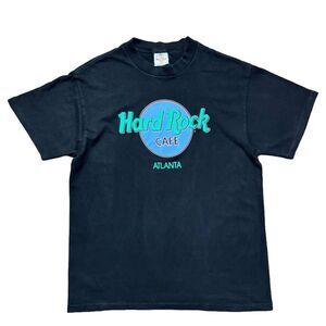 Vintage Hard Rock Cafe Atlanta Black T-shirt Size L Mens Made In USA